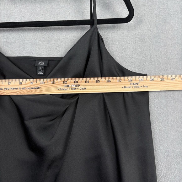 River Island Camisole Women US 14 Black Cowl Neck Tank Top Chic Minimalist Core - Picture 8 of 9